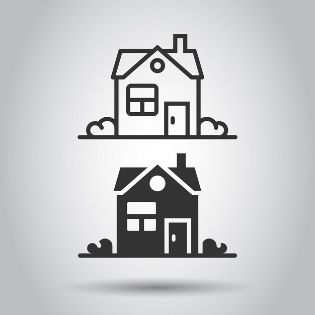 Icono de construcción en estilo plano Ilustración de vector de inicio sobre fondo blanco aislado Concepto de negocio de casa