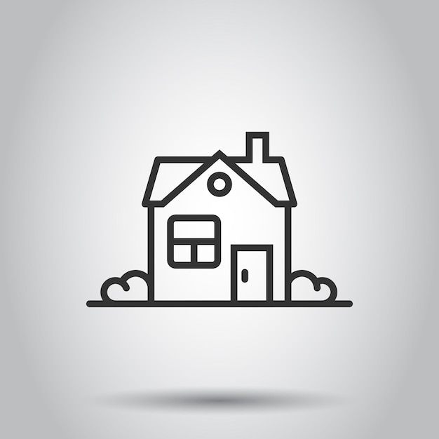 Icono de construcción en estilo plano Ilustración de vector de inicio sobre fondo blanco aislado Concepto de negocio de casa