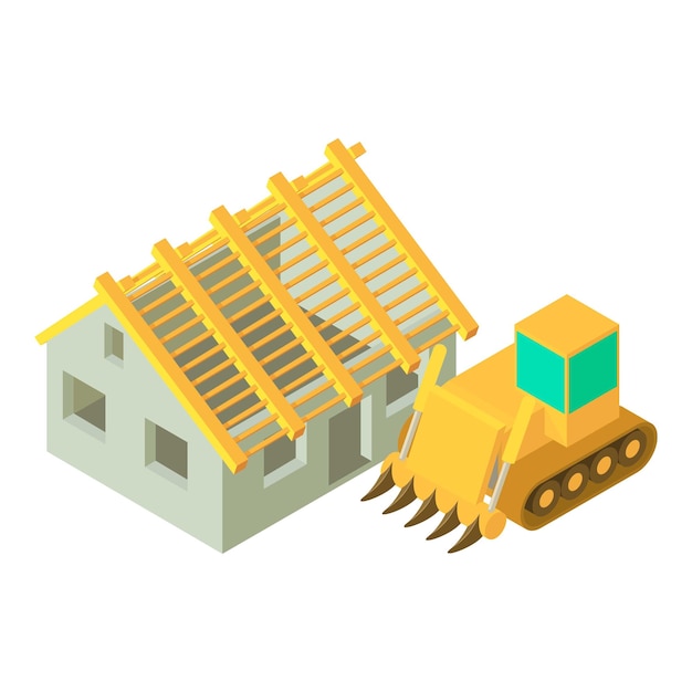 Icono de construcción Ilustración isométrica del icono de vector de construcción para web