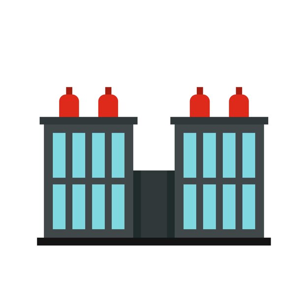 Icono de construcción de plantas en estilo plano aislado en ilustración de vector de fondo blanco