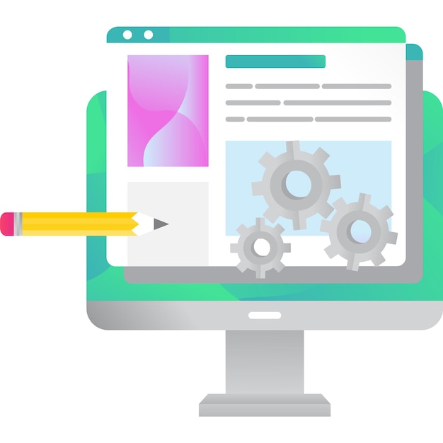 Icono de construcción de sitios web diseño web vector aislado