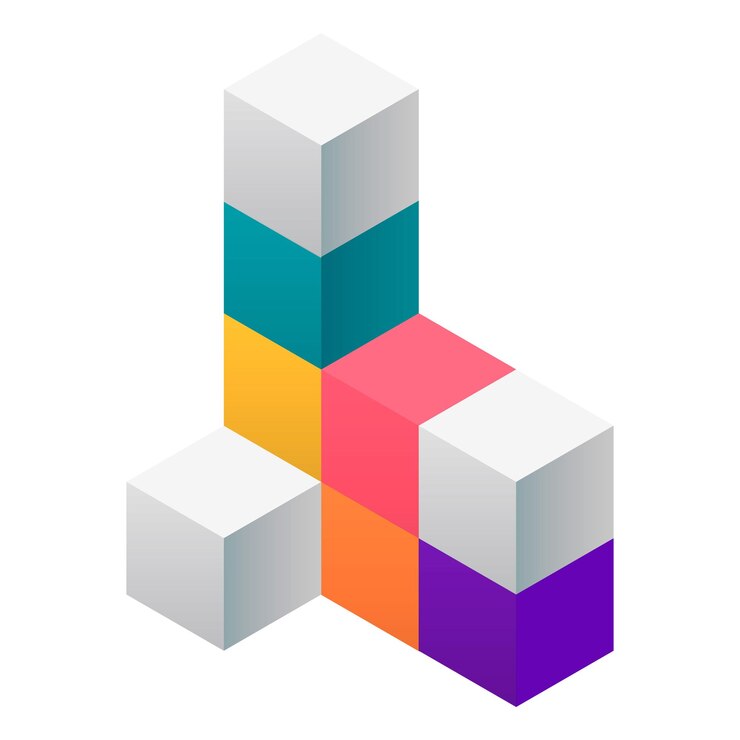Vector icono de construcción de solución de cubo isométrico de icono de vector de construcción de solución de cubo para diseño web aislado sobre fondo blanco