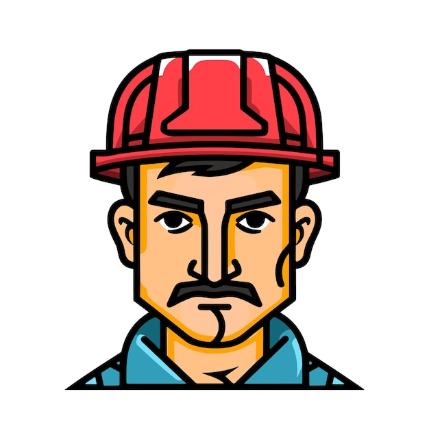 Icono de constructor Icono de trabajador de construcción aislado Icono de dibujos animados de ingeniero en diseño plano