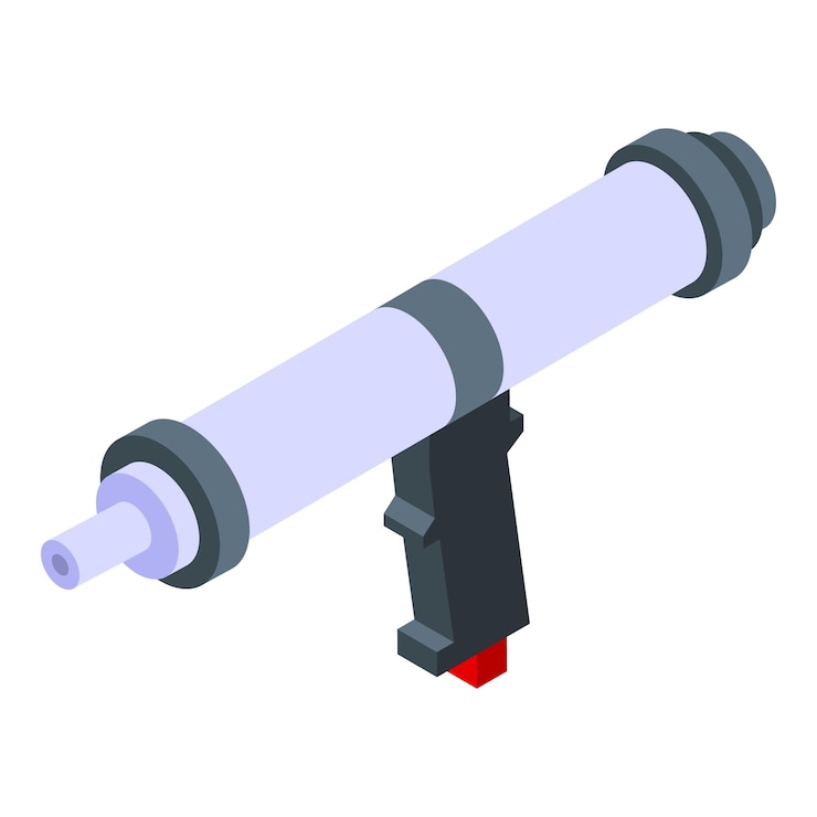 Vector icono de constructor de pistola de calafateo de silicona isométrico de icono de vector de constructor de pistola de calafateo de silicona para diseño web aislado sobre fondo blanco