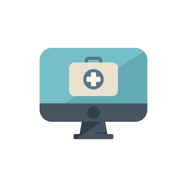 Icono de consulta médica en línea vector plano Salud del paciente Medicina clínica aislada