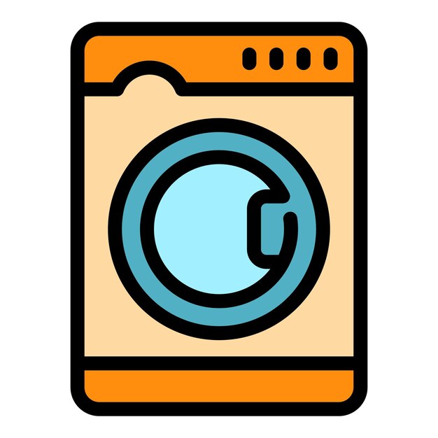 Icono del consumo de la lavadora Contorno del consumo del vector del icono de lavadora Color plano aislado