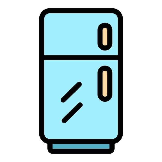 Icono del consumo de la nevera Contorno del icono del consumo del vector de la neveja Color plano aislado