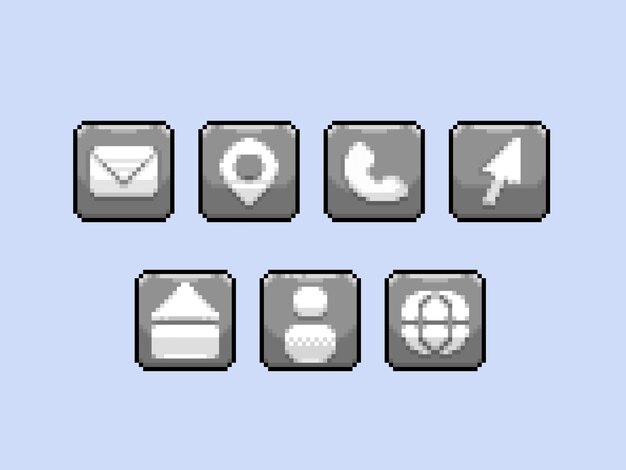 icono de contacto de Chrome establecido en estilo pixel art