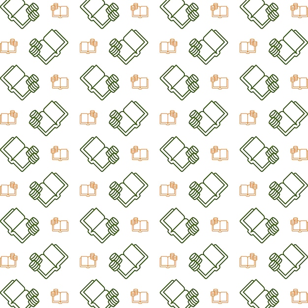 El icono del contador se repite con un patrón elegante y de moda con un hermoso fondo de ilustración vectorial verde