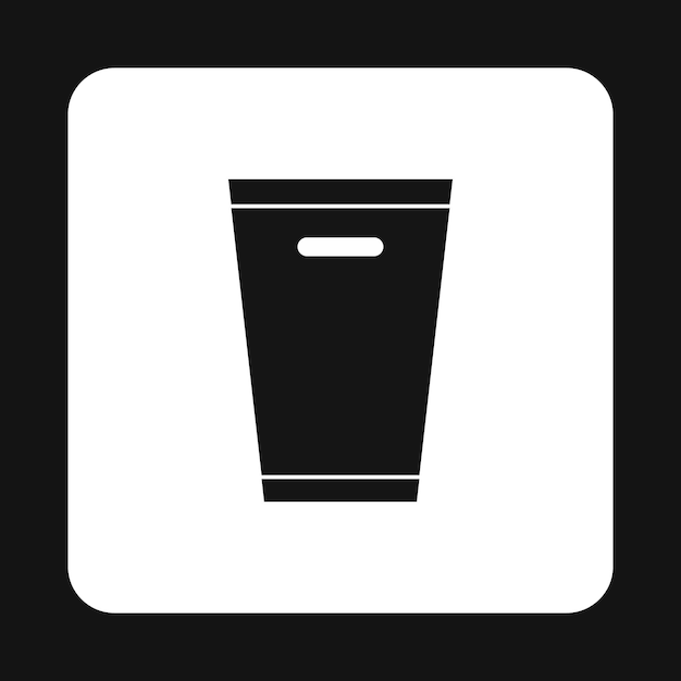 El icono del contenedor de basura en estilo simple aislado sobre un fondo blanco Símbolo de saneamiento