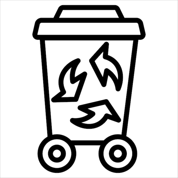 Vector icono del contenedor de basura símbolo de ilustración vectorial