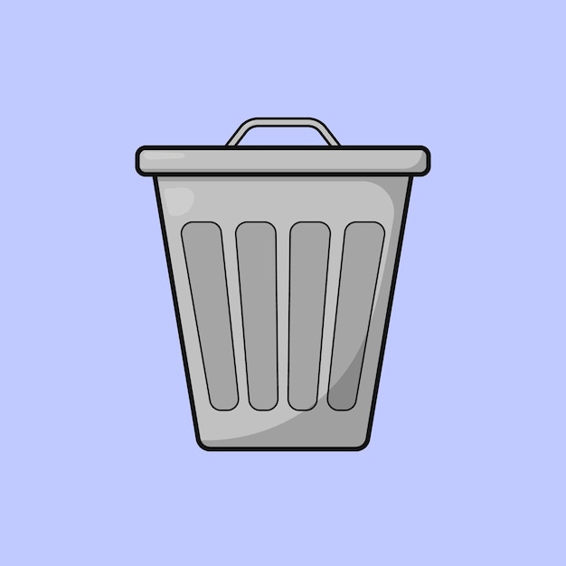 Icono del contenedor de basura vectorial plateado Ilustración Icono del contador de basura limpio