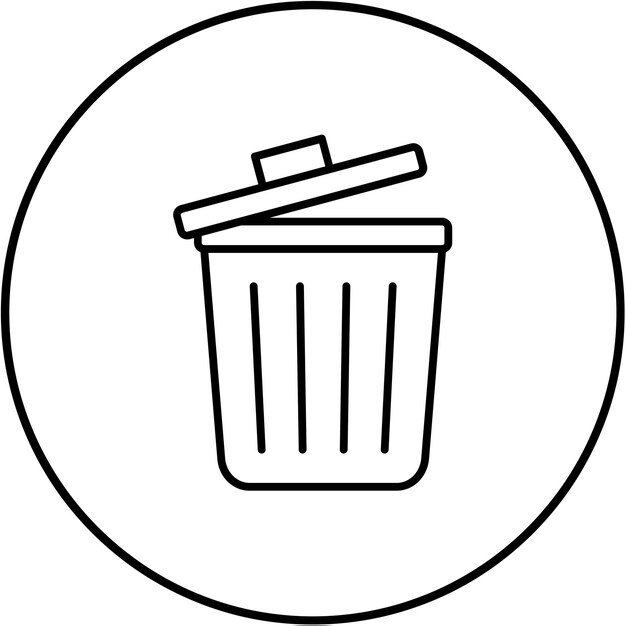 El icono del contenedor de basura
