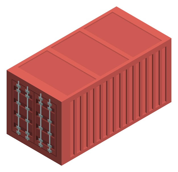 Vector icono de contenedor de buque de carga símbolo de carga isométrica