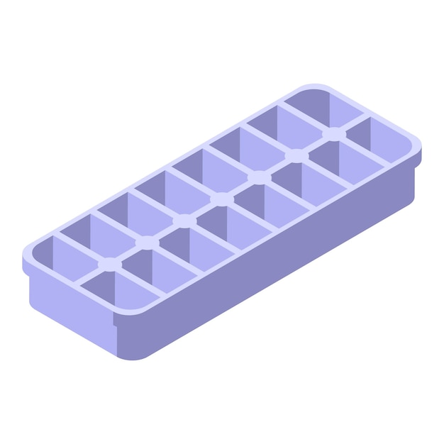 Icono de contenedor de cubitos de hielo Isométrico del icono de vector de contenedor de cubitos de hielo para diseño web aislado sobre fondo blanco