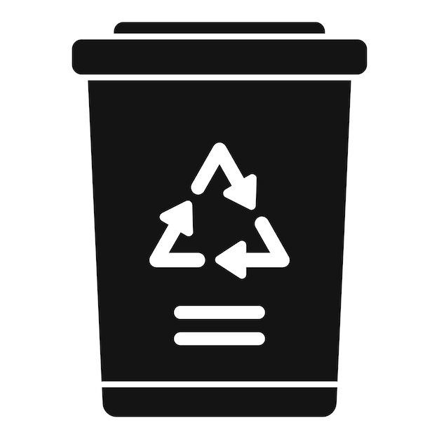 Icono de contenedor de reciclaje vector simple botella ecológica plástico biodegradable