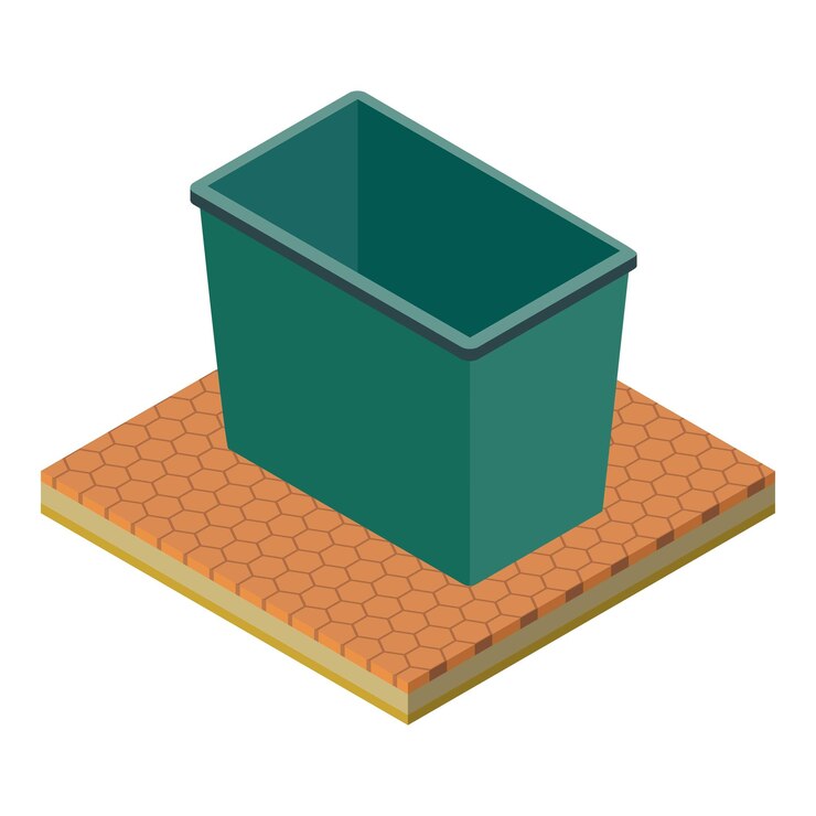 Vector icono de contenedor rectangular ilustración isométrica del icono de vector de contenedor rectangular para web
