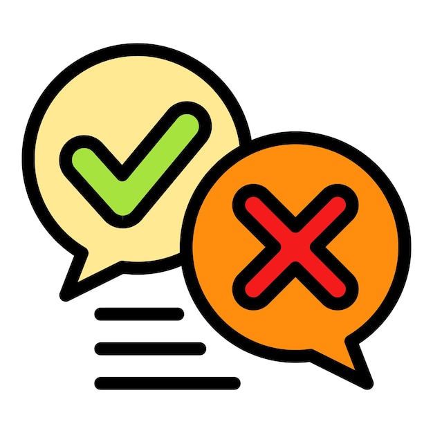 Icono de contenido de encuesta de chat Contorno de contenido de encuesta de chat vector icono color plano aislado