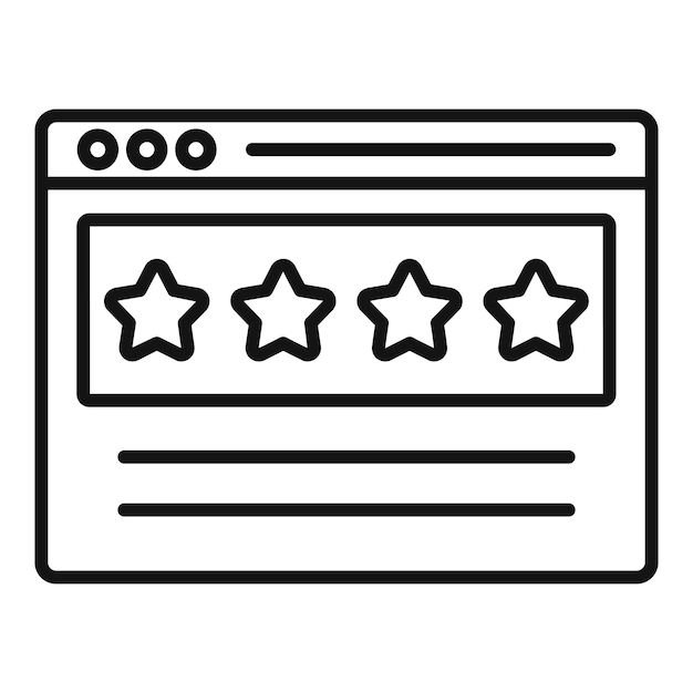 Icono de contenido de página web Icono de vector de contenido de página web de esquema para diseño web aislado sobre fondo blanco