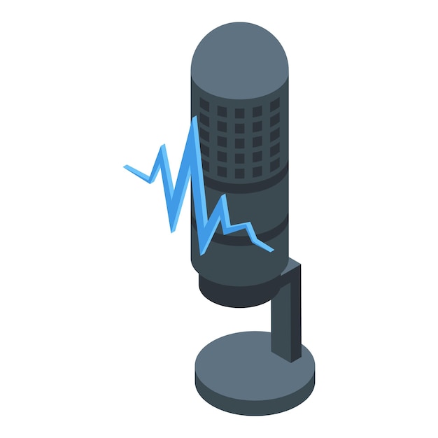 Icono de contenido de radio vector isométrico Plan de medios Estrategia social