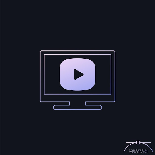 icono de contenido de video con un vector de TV