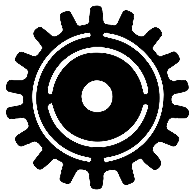 Icono de contorno de ajuste de engranajes para aplicaciones, sitios web, logotipo, símbolo de engrenaje, línea negra, vector de signo de rueda dentada