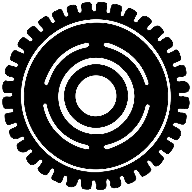 Icono de contorno de ajuste de engranajes para aplicaciones, sitios web, logotipo, símbolo de engrenaje, línea negra, vector de signo de rueda dentada