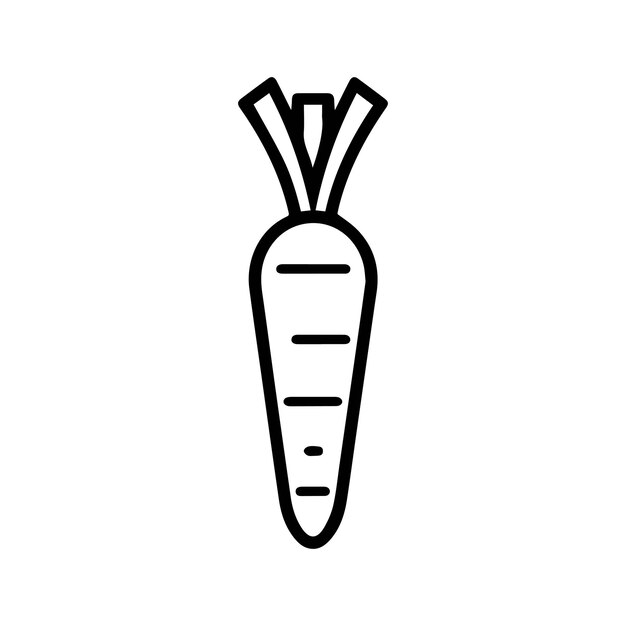 El icono de contorno de alimentos de rábano diseño natural de vitamina negra