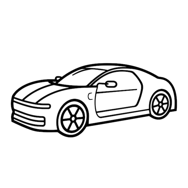 Icono de contorno de automóvil eléctrico elegante en formato vectorial para diseños ecológicos