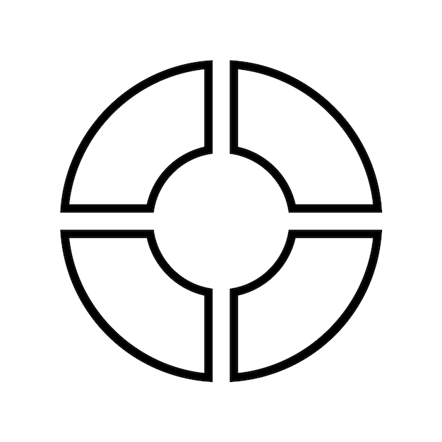 icono de contorno de la boya salvavidas diseño vectorial simple