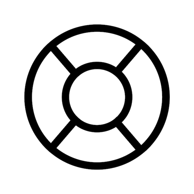 icono de contorno de la boya salvavidas diseño vectorial simple