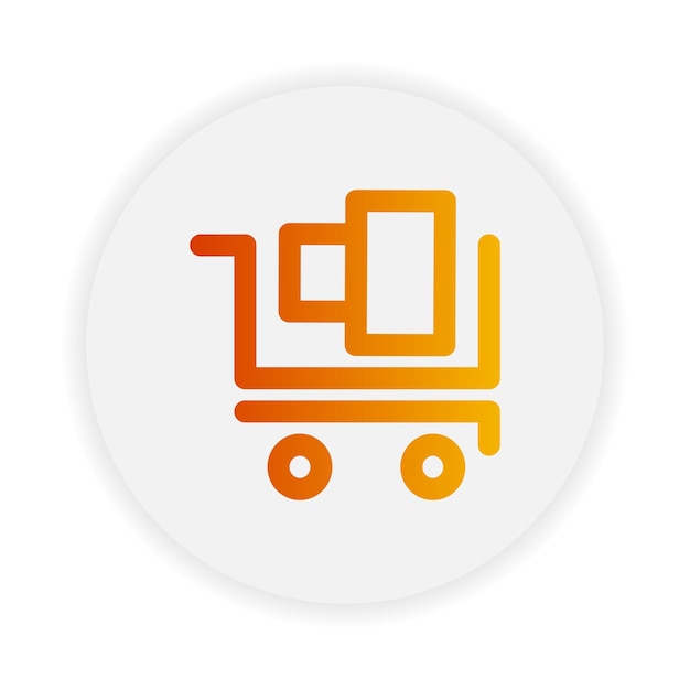 Icono de contorno de carrito completo con color de gradiente adecuado para negocios de comercio electrónico e interfaz