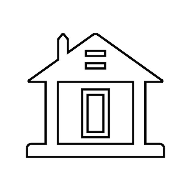 Icono del contorno de la casa Vector de arte de líneas