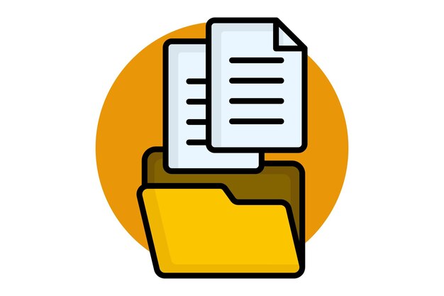 Ícono de contorno de color de la colección de datos