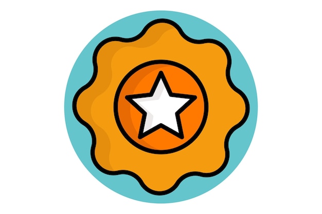 Ícono de contorno de color de la insignia
