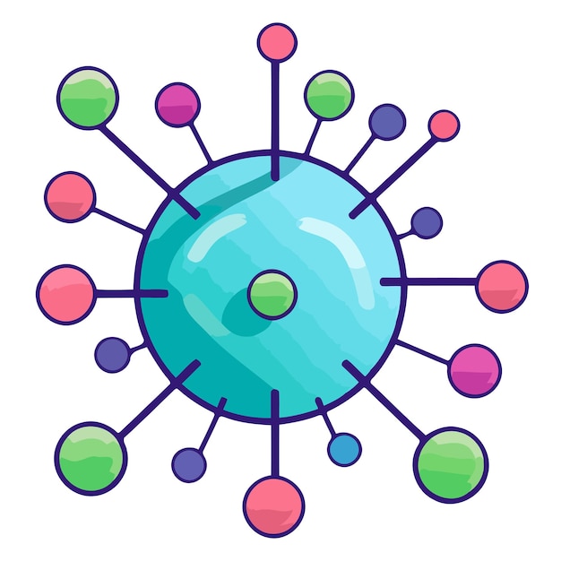 Vector un icono de contorno delgado que representa el virus del sida ideal para materiales educativos y