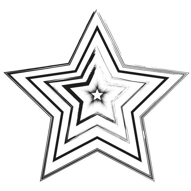 Ícono de contorno de estrella Forma vectorial en capas Símbolo geométrico abstracto Forma de estrella monocromática