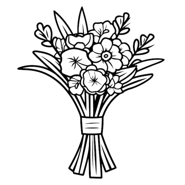 Icono de contorno de flor elegante en formato vectorial para diseños botánicos