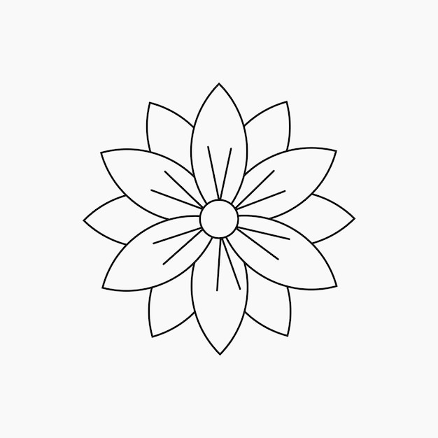 Icono de contorno de flor