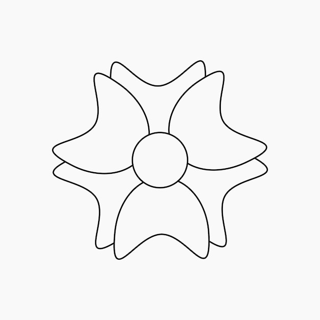 Icono de contorno de flor