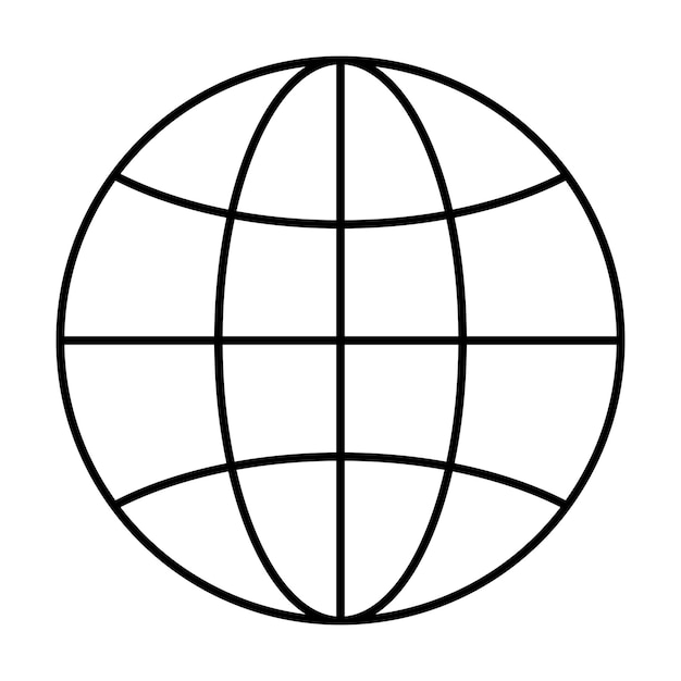 Icono del contorno del globo Ilustración vectorial