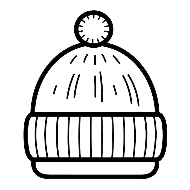 Icono de contorno de gorro elegante en formato vectorial para diseños de moda