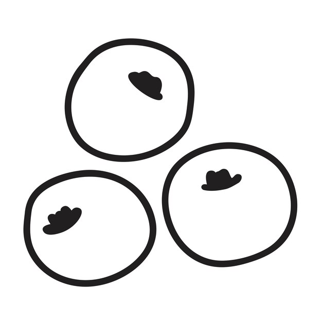 Icono de contorno de grosella negra ilustración vectorial de diseño simple en fondo blanco