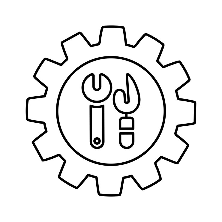 Vector ícono del contorno de las herramientas manuales vector de arte de líneas