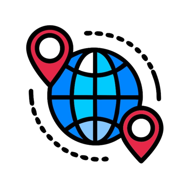 icono del contorno del mapa del mundo