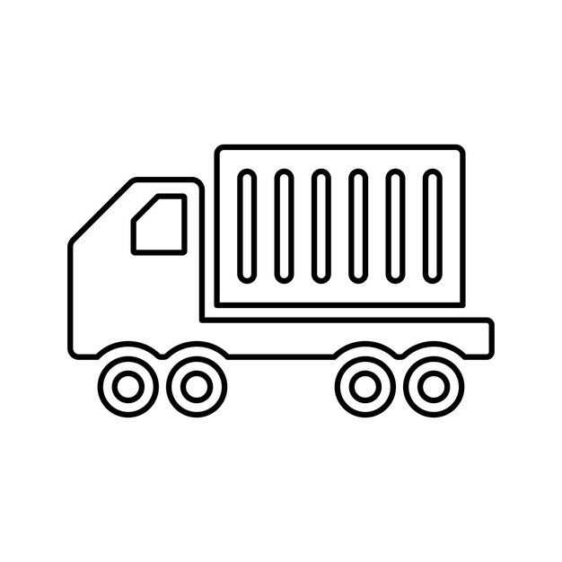 Icono de contorno de mercancías de carga Vector de arte de líneas