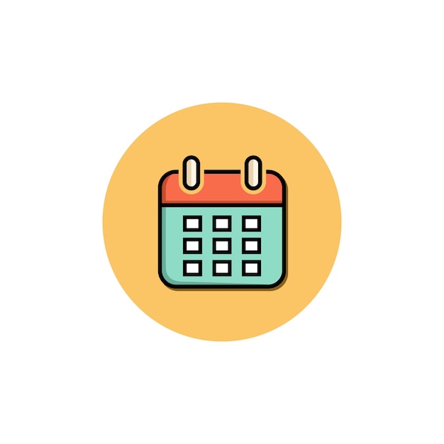 un icono de contorno mínimo del calendario sobre un fondo blanco 05