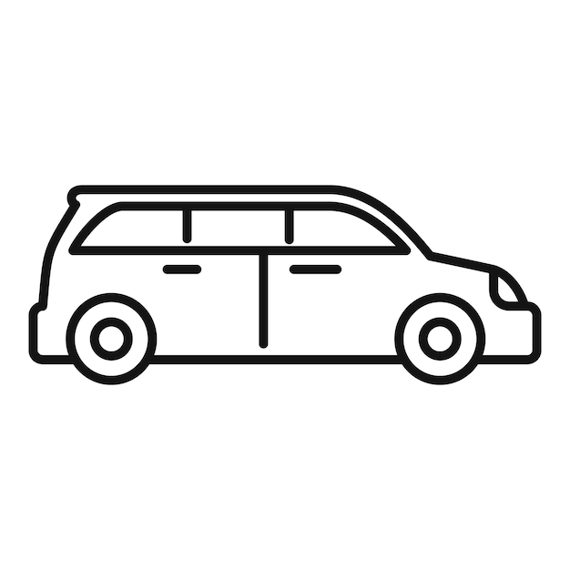 Icono de contorno negro de una larga limusina para el transporte de VIP