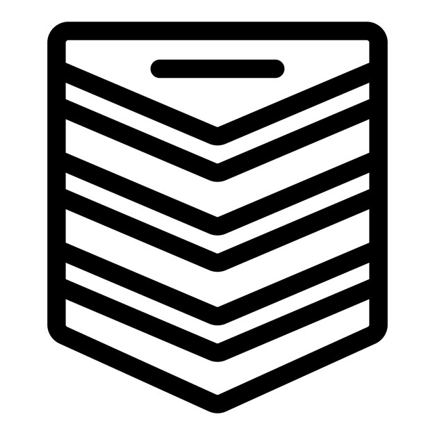 Icono de contorno negro que representa las insignias de rango militar