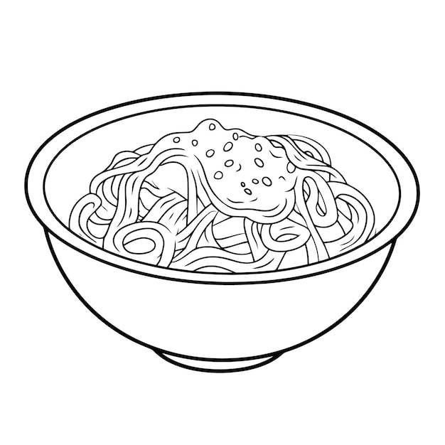 Icono de contorno de pasta deliciosa en formato vectorial para diseños culinarios